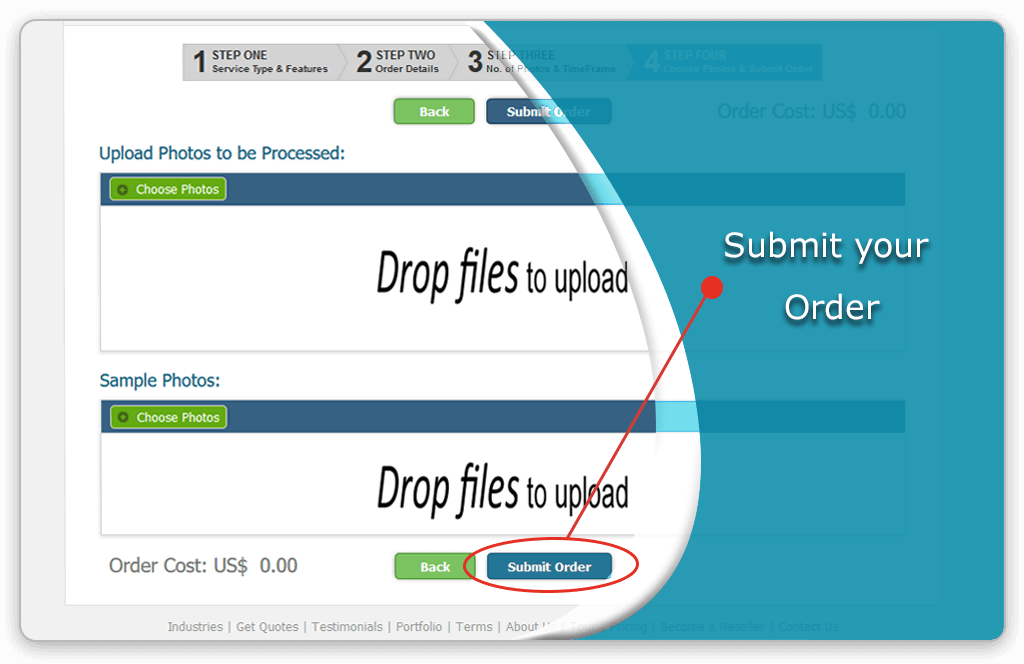 Step 8: Submit the order for processing